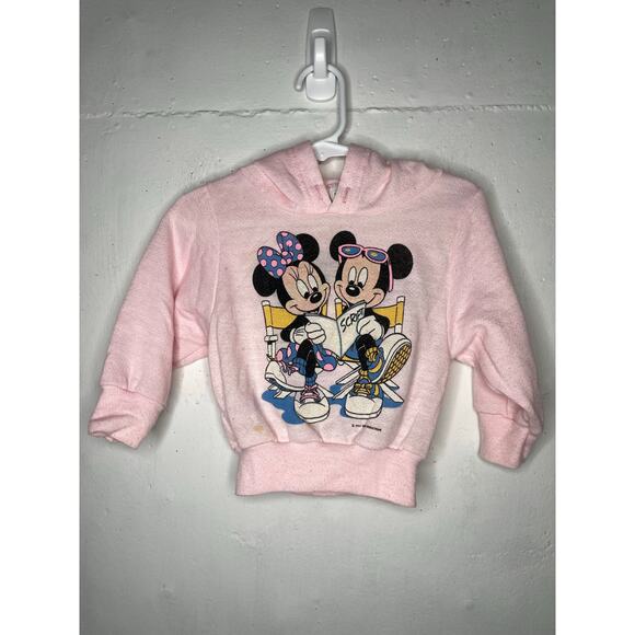 VINTAGE Disney Infant Hoodie Front Back Graphic Print Directors Chairs Script - Picture 1 of 9